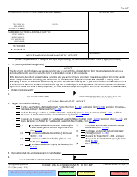 Document preview: Form FL-117 Notice and Acknowledgment of Receipt - California