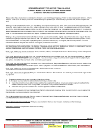 Form FL-645 Notice to Local Child Support Agency of Intent to Take Independent Action to Enforce Support Order - California, Page 3