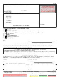 Document preview: Form FL-190 Notice of Entry of Judgment (Uniform Parentage - Custody and Support) - California