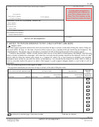 Form FL-485 Notice of Delinquency - California
