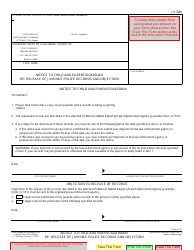 Document preview: Form JV-580 Notice to Child and Parent/Guardian Re: Release of Juvenile Police Records and Objection - California