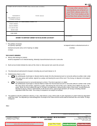 Document preview: Form MC-355 Order to Deposit Money Into Blocked Account - California
