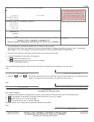 Document preview: Form FL-820 Request for Judgment, Judgment of Dissolution of Marriage, and Notice of Entry of Judgment - California