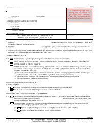 Form FL-326 Declaration of Private Child Custody Evaluator Regarding Qualifications - California