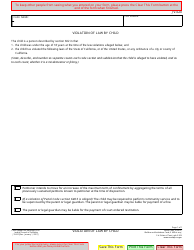 Document preview: Form JV-620 Violation of Law by Child - California