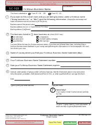 Document preview: Form SC-103 Fictitious Business Name - California