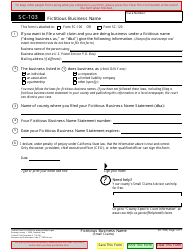 Form SC103 Download Fillable PDF or Fill Online Fictitious Business