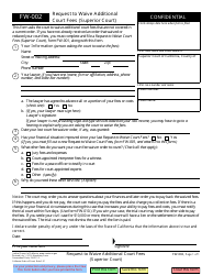 Form FW-003 Download Fillable PDF Or Fill Online Order On Court Fee ...