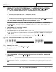 Form JV-225 Your Child&#039;s Health and Education - California, Page 3