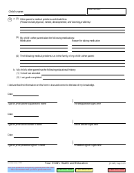 Form JV-225 Your Child&#039;s Health and Education - California, Page 5