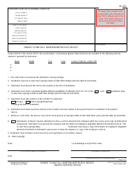 Document preview: Form ID-100 Order to Install Ignition Interlock Device - California
