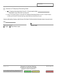 Form DV-115 Request to Continue Hearing - California, Page 2