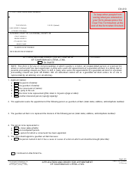 Form CIV-010 &quot;Application and Order for Appointment of Guardian Ad Litem - Civil&quot; - California