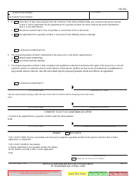Form CIV-010 &quot;Application and Order for Appointment of Guardian Ad Litem - Civil&quot; - California, Page 2