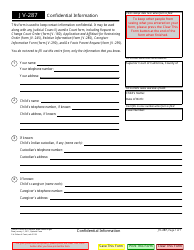 Document preview: Form JV-287 Confidential Information - California