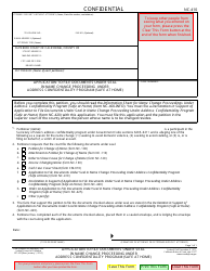Document preview: Form NC-410 Application to File Documents Under Seal in Name Change Proceeding Under Address Confidentiality Program (Safe at Home) - California