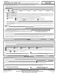 Form EPO-001 V Emergency Protective Order - California (Vietnamese)