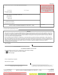 Form POS-015 &quot;Notice and Acknowledgment of Receipt - Civil&quot; - California