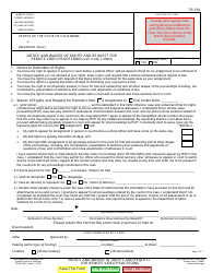 Document preview: Form TR-510 Notice and Waiver of Rights and Request for Remote Video Proceeding - California