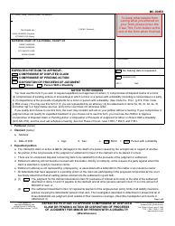 Form MC-350EX Expedited Petition to Approve Compromise of Disputed Claim or Pending Action or Disposition of Proceeds of Judgment for Minor or Person With a Disability - California