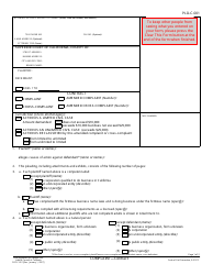 Form PLD-C-001 Complaint - Contract - California