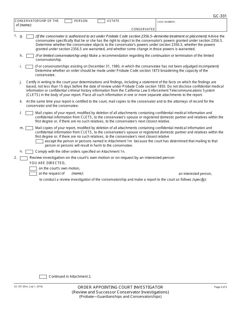 Form GC-331 - Fill Out, Sign Online and Download Fillable PDF ...