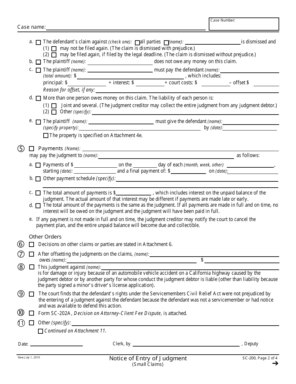 Form SC-200 - Fill Out, Sign Online and Download Fillable PDF ...