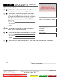 Document preview: Form JV-573 Order on Request for Disclosure of Juvenile Case File - California