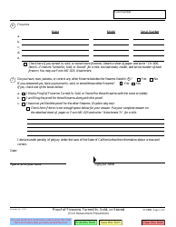 Form CH-800 Proof of Firearms Turned in, Sold, or Stored - California, Page 2