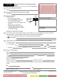 Document preview: Form CH-250 Proof of Service of Response by Mail - California