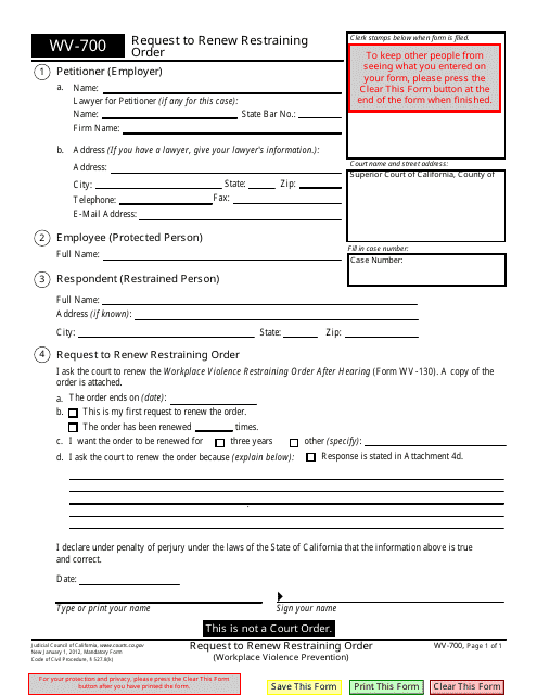 Form WV-700  Printable Pdf