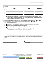 Form EA-800 Proof of Firearms Turned in, Sold, or Stored - California, Page 2
