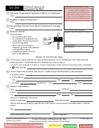 Document preview: Form SV-250 Proof of Service of Response by Mail - California