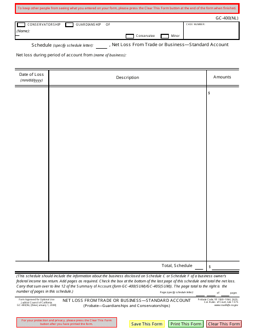 Form GC-400(NL) Printable Pdf