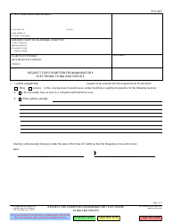Document preview: Form EFS-007 Request for Exemption From Mandatory Electronic Filing and Service - California