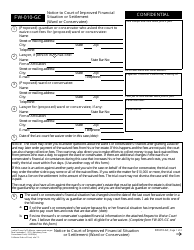Document preview: Form FW-010-GC Notice to Court of Improved Financial Situation or Settlement (Ward or Conservatee) - California
