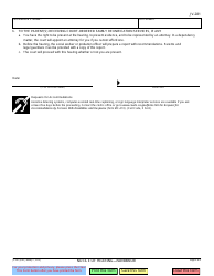 Form JV-281 Notice of Hearing - Nonminor - California, Page 2
