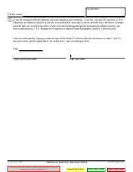 Form JV-383 Notice of Intent to Remove Child - California, Page 2
