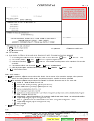 Document preview: Form NC-425 Order on Application to File Documents Under Seal in Name Change Proceeding Under Address Confidentiality Program (Safe at Home) - California
