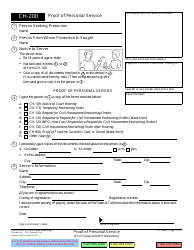 Document preview: Form CH-200 Proof of Personal Service - California