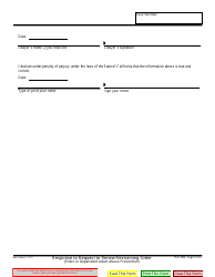 Form EA-720 Response to Request to Renew Restraining Order - California, Page 2
