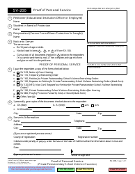 Document preview: Form SV-200 Proof of Personal Service - California