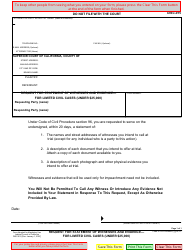 Document preview: Form DISC-015 Request for Statement of Witnesses and Evidence - for Limited Civil Cases (Under $25,000) - California