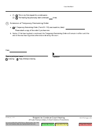 Form SV-115 Request to Continue Court Hearing - California, Page 2