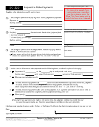 Document preview: Form SC-220 Request to Make Payments - California