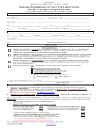 Form HSMV83045 Application for Registration of a Street Rod, Custom Vehicle, Horseless Carriage or Antique (Permanent) - Florida