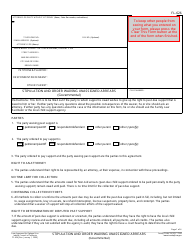 Document preview: Form FL-626 Stipulation and Order Waiving Unassigned Arrears - California