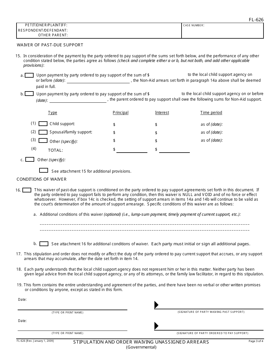 Form FL-626 - Fill Out, Sign Online and Download Fillable PDF ...