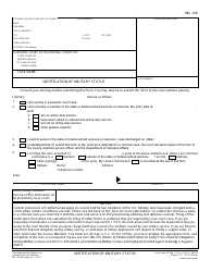 Form MIL-100 Notification of Military Status - California