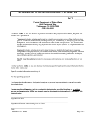 DOEA Form 182 &quot;Authorization to Use or Disclose Health Information&quot; - Florida